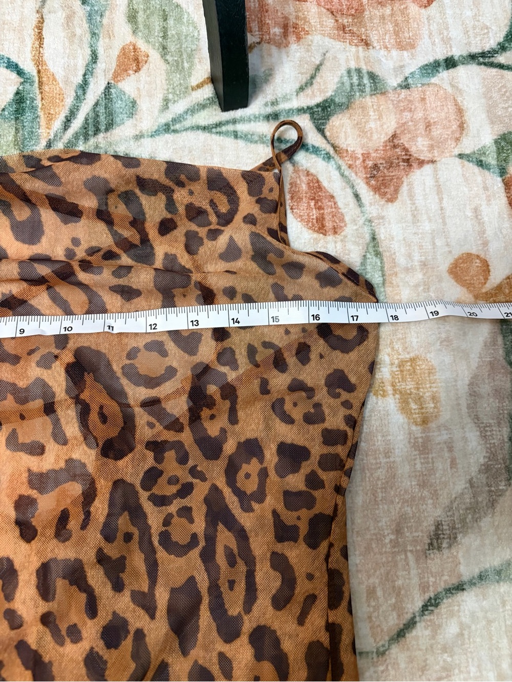 Sheer Mesh Leopard Print Cami Maxi Dress Body-con with Strap Back - Picture 10 of 10